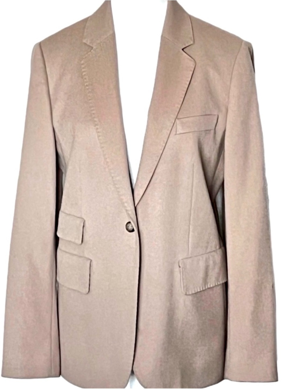 Max Mara Beige Unno Virgin Wool Single Breasted Blazer Jacket 10 Luxury - Picture 2 of 9